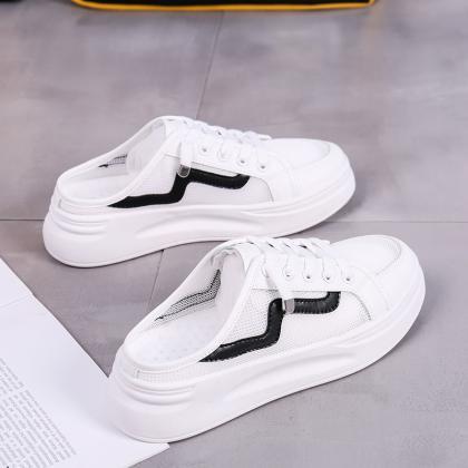 Mesh Thick Soled Shoes Wear Spring White Shoes..