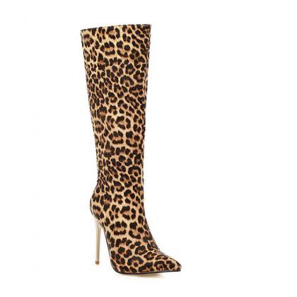 Leopard Fashion Sexy Thin Heel..