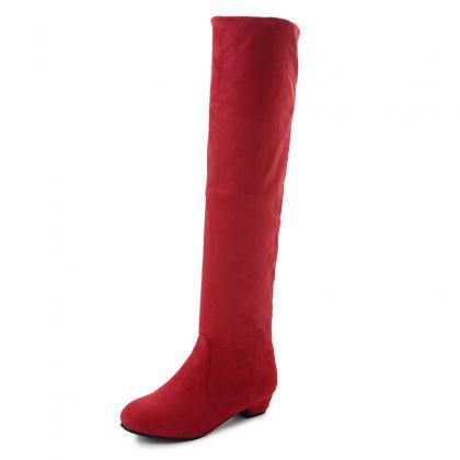 Autumn And Winter High Knee Flat Boots