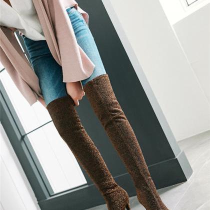 Bronze Elastic Pointed Large Suede..