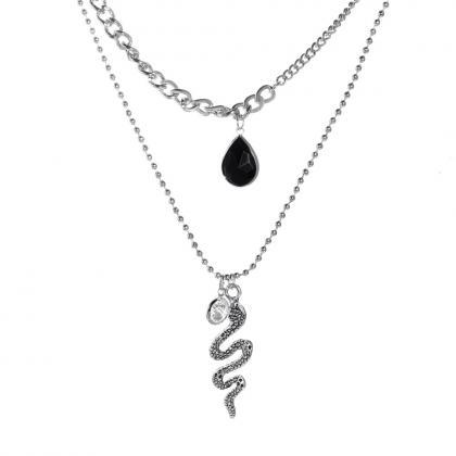 Creative snake Necklace metal multi..