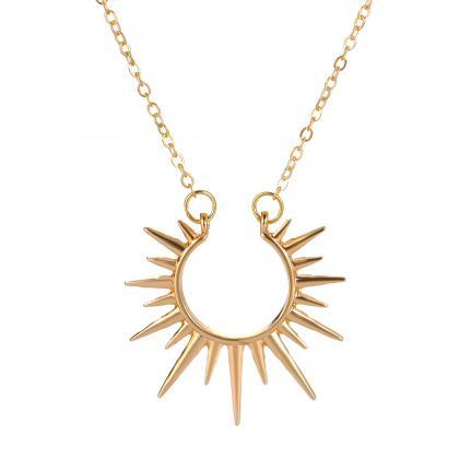 Golden Sunflower Necklace U-shaped Horseshoe..