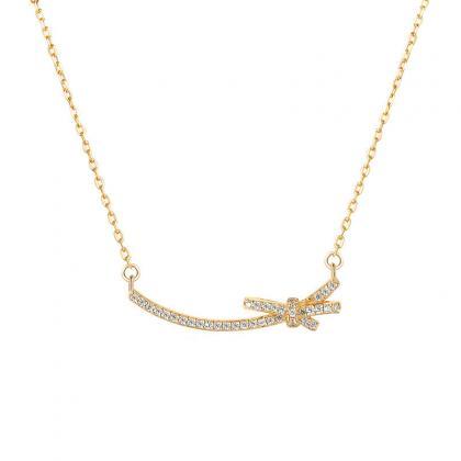 Smiling Face Bow Necklace Clavicle Chain