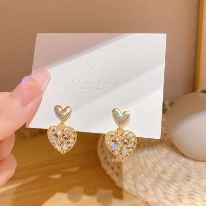 Love Pendant Earrings Color Diamond Earrings