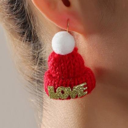 Cute Letter Applique Knitting Christmas Hat..