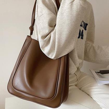 Deep Brown Original Casual Chic Solid Color Bag