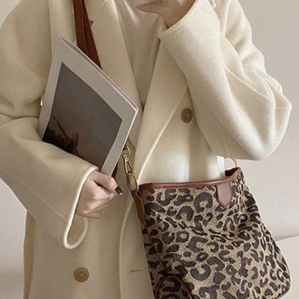 Original Vintage Leopard Zipper Bag