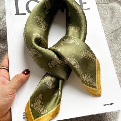Urban Ink Green Mulberry Silk Square Scarf