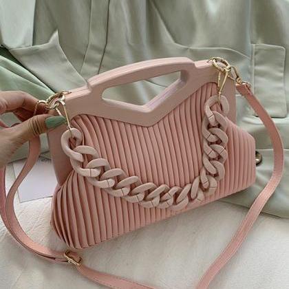 Pink Fashion Urban Solid Color Pu Bag