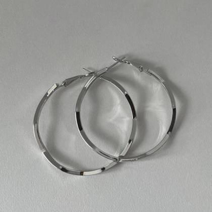 Silver Simple Normcore Geometric Earrings..