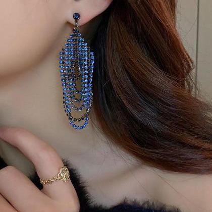 Urban Blue Tasseled Earring
