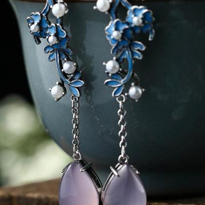 Vintage Violets Floral Earrings Accessories