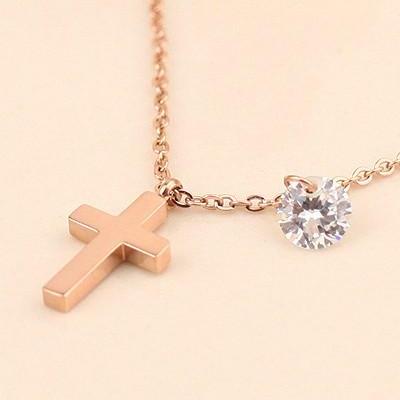 Fashion Cross Anklet With Rhinestone