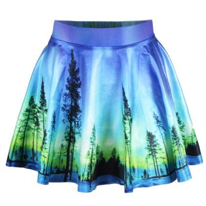 Retro High Waist Pleated Skirts Short Mini Skirt..