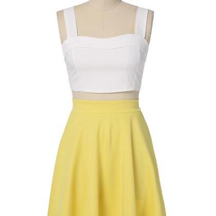 Two-Piece Crop Tops Skirt Dress Set