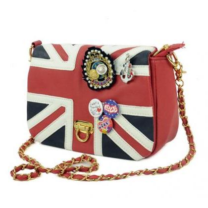 UK Flag Badge Handbag Shoulder Bag
