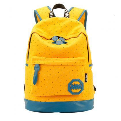 Polka Dot Print Fashion School Backpack Travel Bag