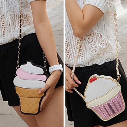 Cute Cartoon Women Ice Cream/ Cupcake Shape Mini..