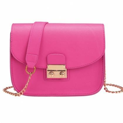 Fashion Women Synthetic Leather Mini Chain Handbag..