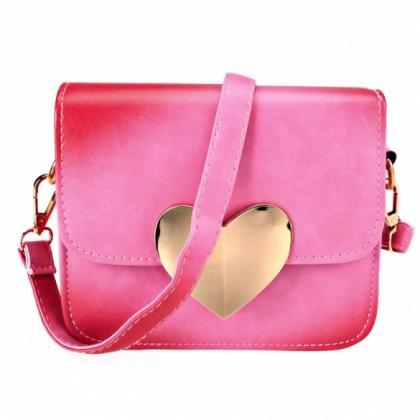 Women Korean Candy Colors Synthetic Leather Peach..
