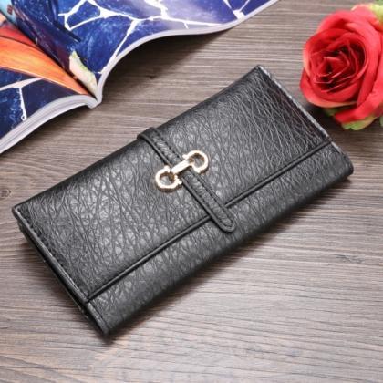 Women Synthetic Leather Print Long Wallet Soft..