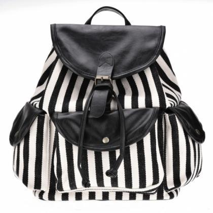 Black And White Aztec Print Backpack
