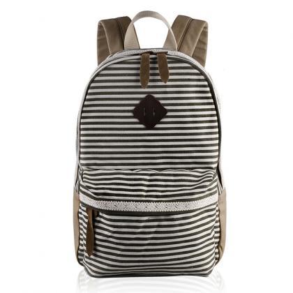 2016 Classical Stripe Lace Canvas Backpack