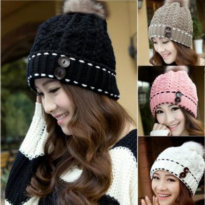 Women's Winter Warm Hats Braided..