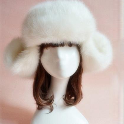 Fashion Faux Fur Hat Cap For Winter Fuzzy Cap