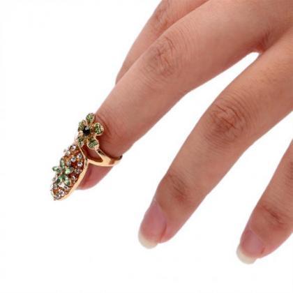 Rhinestone The Nail Jewelry Finger Rings 3d..