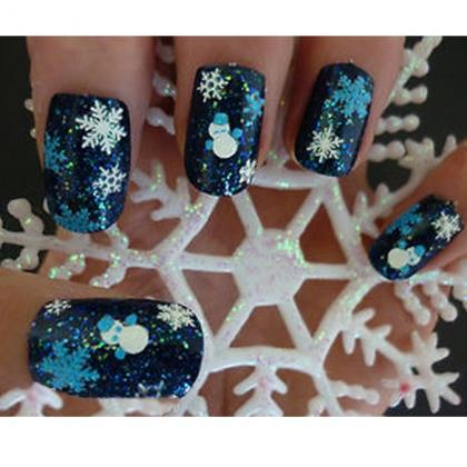 Christmas Snowflakes Design 3D Nail..