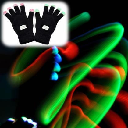 LED Rave Flashing Gloves Glow 7 Mod..
