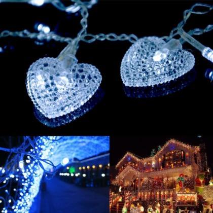 3.5m White 16 Hearts 100 Led String Fairy Holiday..