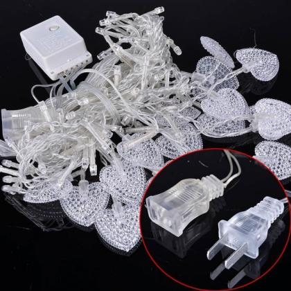 3.5m White 16 Hearts 100 Led String Fairy Holiday..