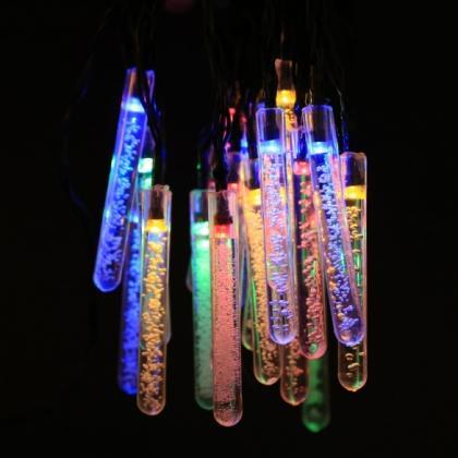 Solar Powered 5m Multi Color Icicle Light String..