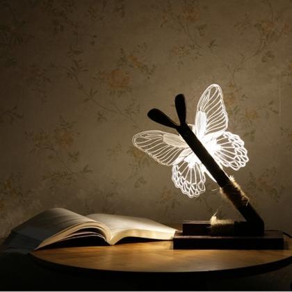 Abstract 3d Led Butterfly Light Desk Table Lamp..