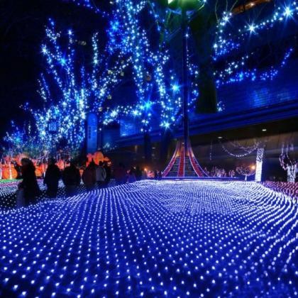 Blue 200 Led Net Mesh Decorative Fairy Lights..