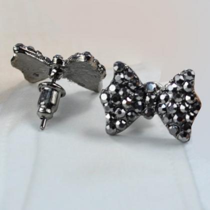 Lovely Cute Rhinestone Crystal Bowknot Bow Tie..