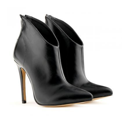 Pointed Toe High Heel Ankle Boots