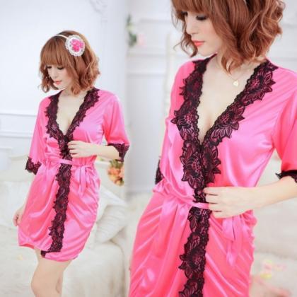 Women's Sexy Lingerie Lace Robe..