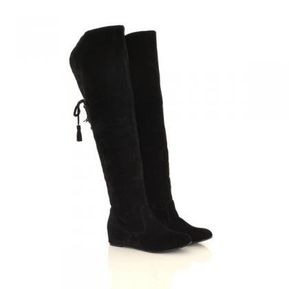 Classical Flat Thick Fur Snow Knee-high Increased..