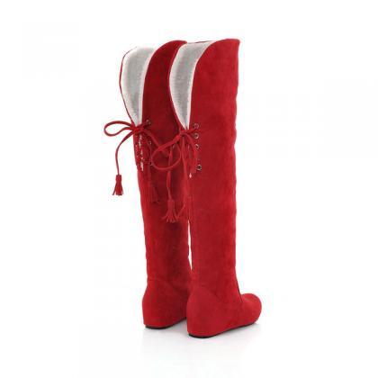 Classical Flat Thick Fur Snow Knee-high Increased..