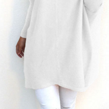 Solid V-neck Batwing Loose Long Pullover Sweater