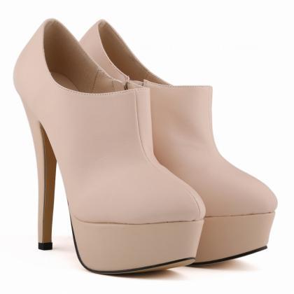 Fashion Solid Color High Heels Nightclub Ankle..