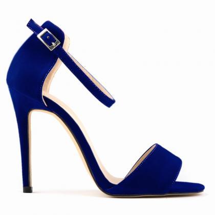Faux Suede High Heel Sandals Featuring Ankle..