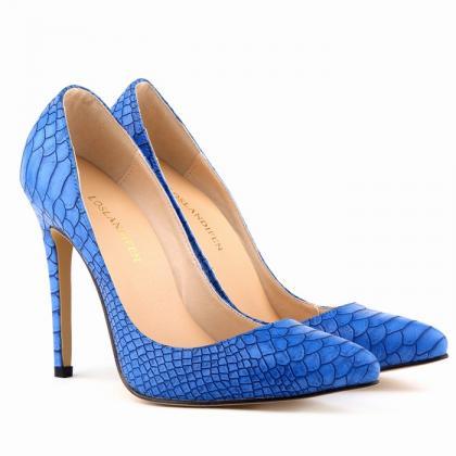 Style Pointed Super High Heels Snake Print Shoes