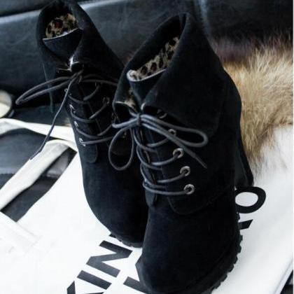 Fashion High-heeled Foldable Martin Boots