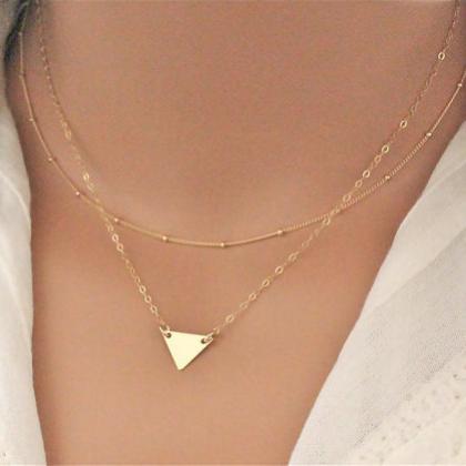 Fashion Simple Triangle Sequins Multilayer Short..