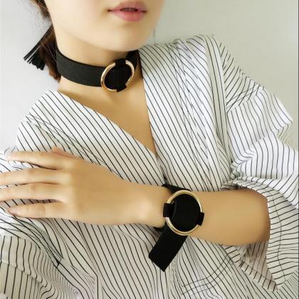 Alloy Circle Lint Collars Necklace