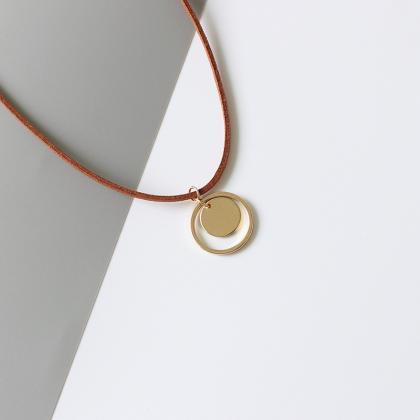 Simple Korean Big Round Cashmere Pendant Necklace